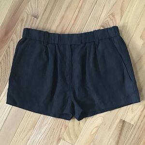 Isabel Marant Black Extended Tab Slouchy Pleated Shorts